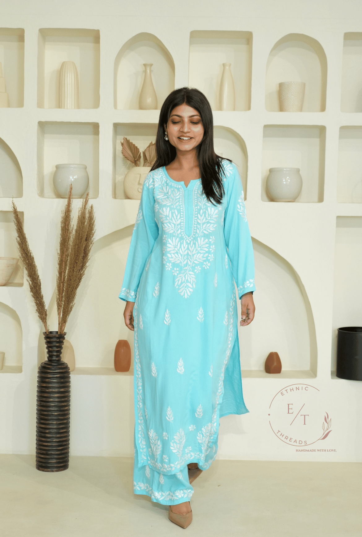 Zainab chikankari set in Blue