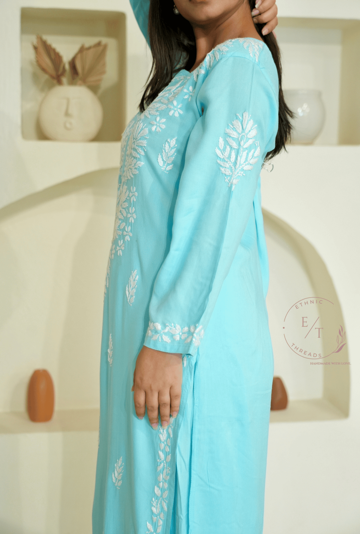 Zainab chikankari set in Blue