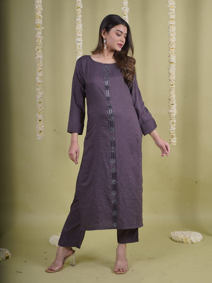 Soft Touch Coffee Kurta Set