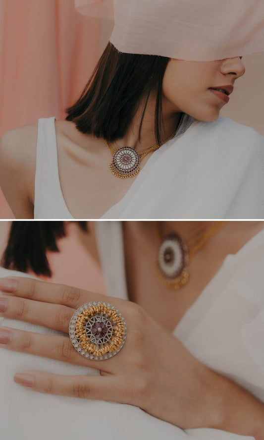 Mandala Neckpiece & Ring Combo