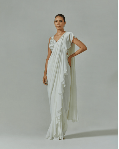 Pearled Ivory Sari
