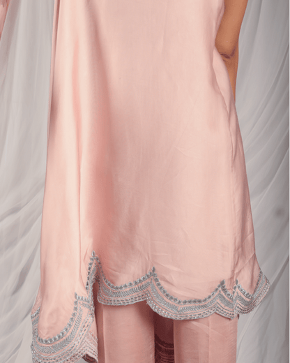 Blossom Embroidered One Shoulder Tunic and Pants