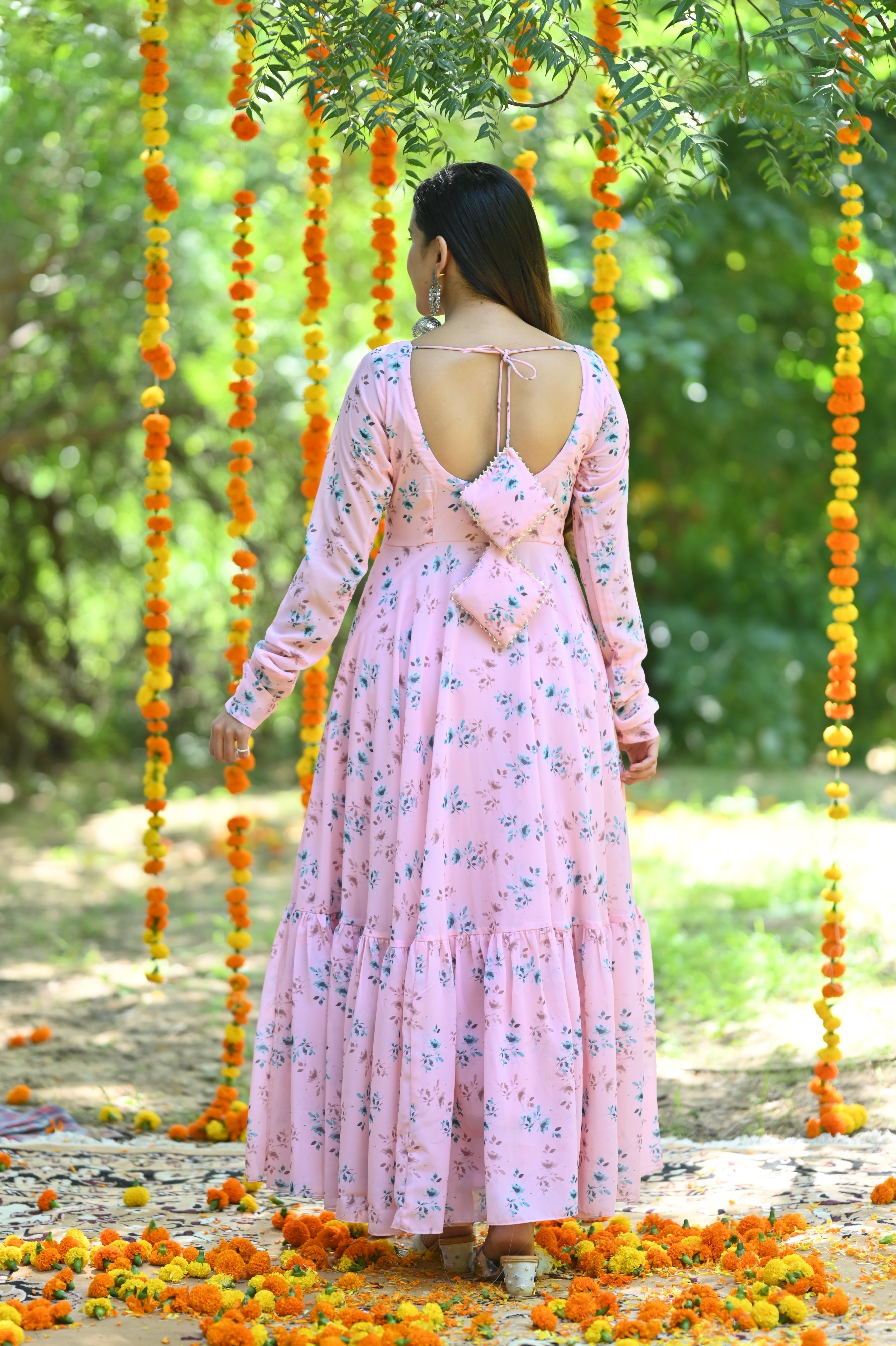 Wine And Pink Floral Anarkali Dress R898 - Xl-42 at Rs 1999/piece | Mumbai|  ID: 2851318773330