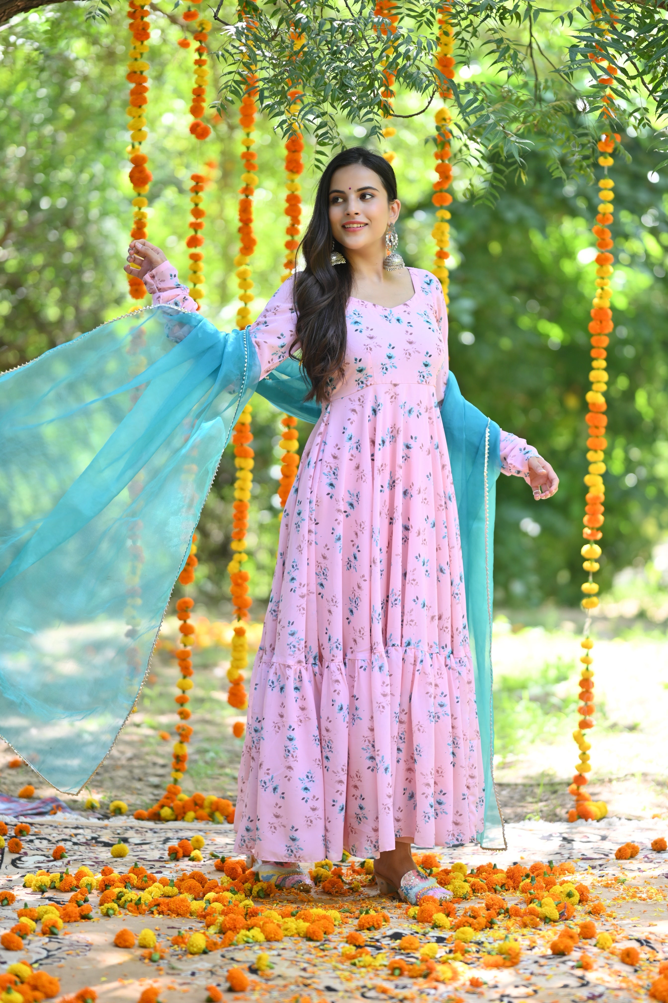 Yellow Floral Anarkali Dress, Anarkali Suit, Indian Wedding Dress, Anarkali  Gown for Women Kurti Gown, Haldi Outfit, Party Wear Dress, Gifts - Etsy