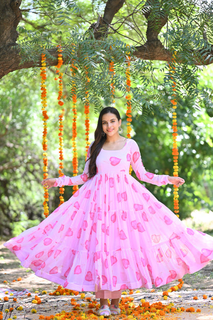 Pink Pankhudi Anarkali