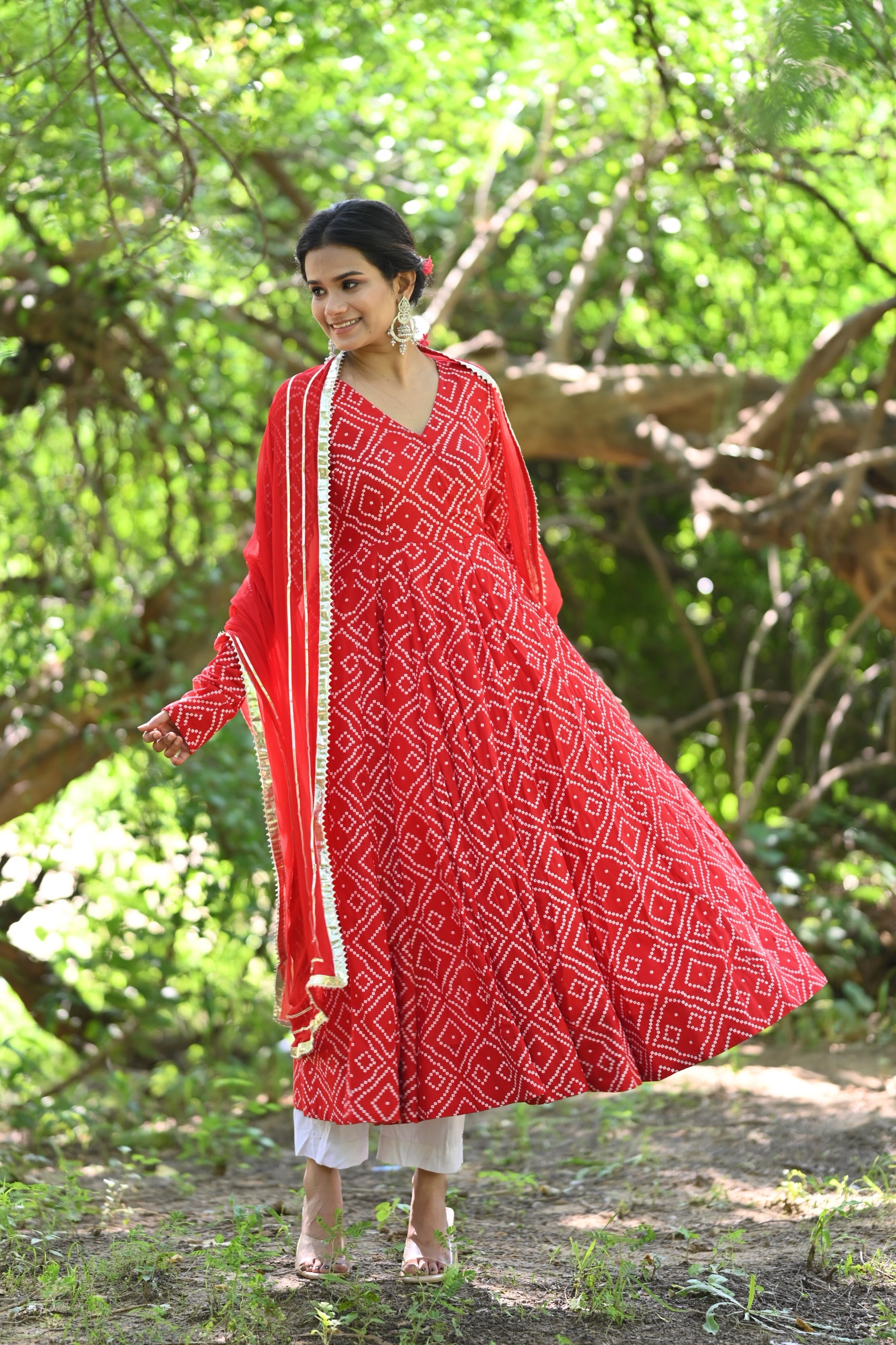 Red Bandhani Anarkali Set , Festive Wear, Party Wear, Wedding Wea , Bandhani  Print ,indian Wear, Women Wear, Girls Wear ,anarkali Set - Etsy