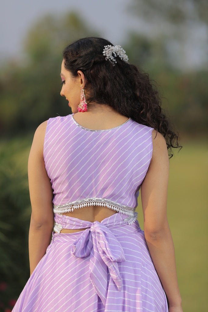 Lavender lehriya skirt dress