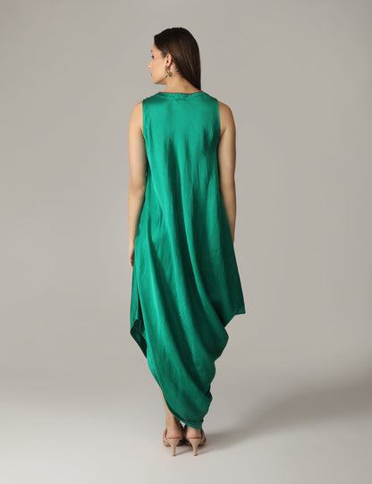 Iro Emerald Green Bias Cut Drape Dress