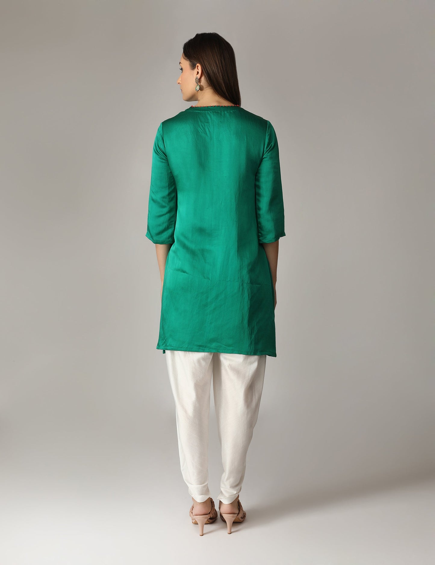 Iro Emerald Green Short Kurta With Dhoti Pants