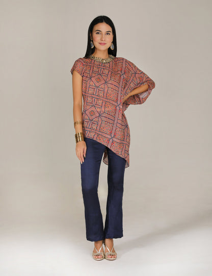 Blue Kutch Triangle top with flared pants