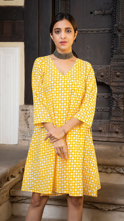 Vaani Wrap Dress In Yellow